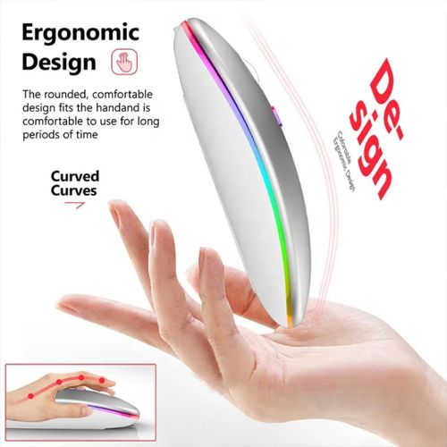 Generic Souris Sans Fil Rechargeable Bluetooth 5.1 + USB 2.4G RGB - image 3