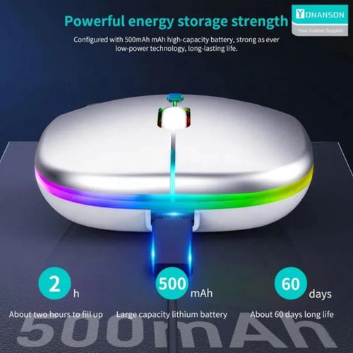 Generic Souris Sans Fil Rechargeable Bluetooth 5.1 + USB 2.4G RGB - image 4
