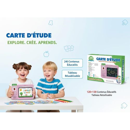 product_image_name-Generic-Jouet Éducatif 2-en-1 : 480 Mots (240 Cartes Flash Parlantes) & Tableau d'Écriture LCD Réutilisable - Apprentissage Précoce Interactif pour Enfants 3 Ans et Plus-1