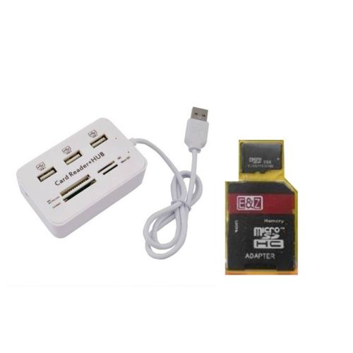 Combo HUB USB 2.0 - 3 Ports USB - Lecteur De Carte SD / TF Lecteur De Type  C + Carte Mémoire 16Go - Prix pas cher