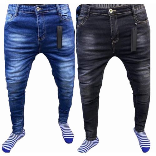 Fashion Lot De 2 Pantalons Jeans Homme Noir Bleu Prix pas cher Jumia CI