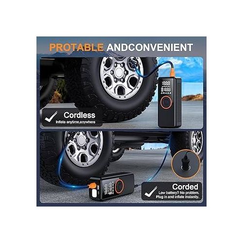 Generic compresseur d'air portable rechargeable de 150 PSI - image 2