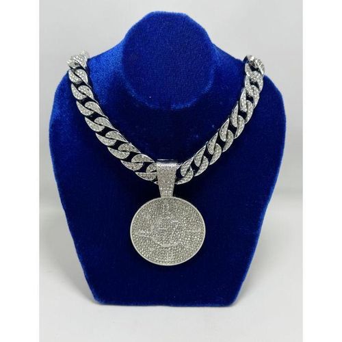 product_image_name-Generic-Chic Chaîne En Strass Luxueuse Bling Médaillée Rond Seven HH-1