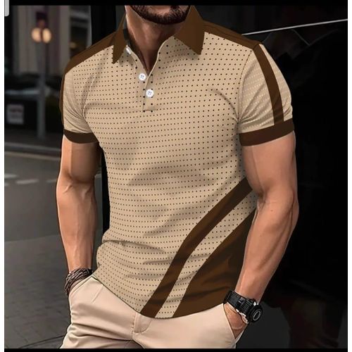 product_image_name-Fashion-POLO pour Homme Tendance 2026 à Manches Courtes Imprimée 3D à Poins, Décoration Zippée, Lavable en Machine, Idéale pour l'Été, mode européenne et américaine, pour loisirs et fitness-1