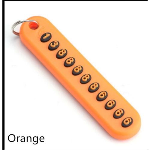 Fashion Plaque Numéro Cellulaire, Anti-perte, ORANGE