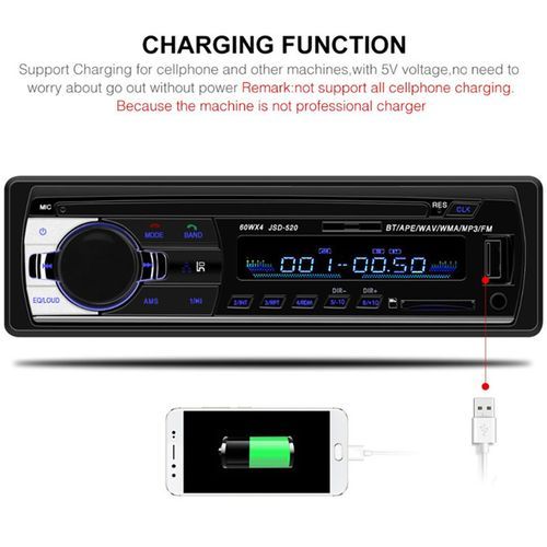 Generic JSD-520 Autoradio MP3 Bluetooth 12V/24V - Prix pas cher