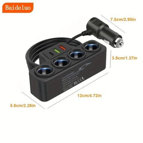 product_image_name-Generic-Chargeur De Voiture Haute Puissance 120 W Adaptateur USB C/une à Quatre Prises-2