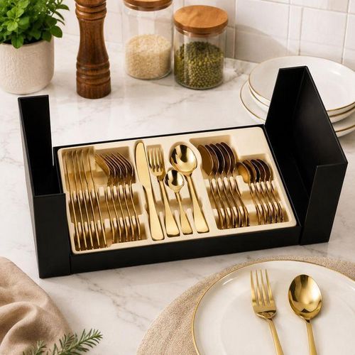 Generic Coffret de Couverts de Table 24 Pièces – Doré - image 2