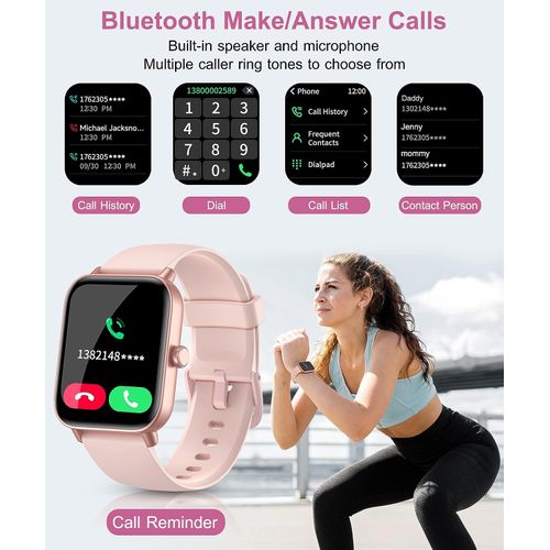 Montre Connectée Femme Avec Appel Bluetooth, Alexa Intégrée 1.8