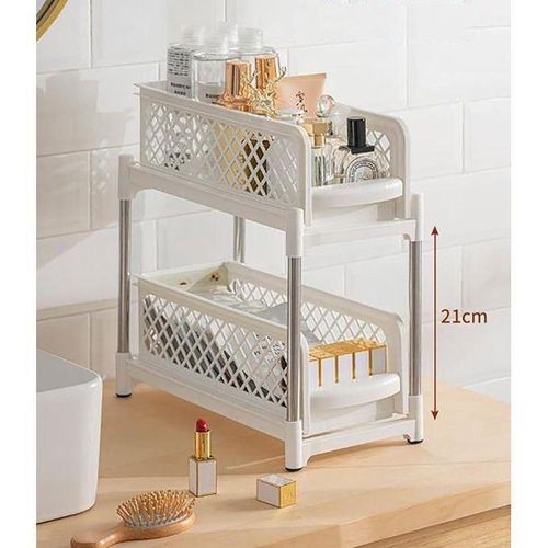 product_image_name-Generic-Support De Rangement Multifonctionnel Coulissant à Double Couche pour Cuisine, Salle De Bain, Buanderie Etc.-2