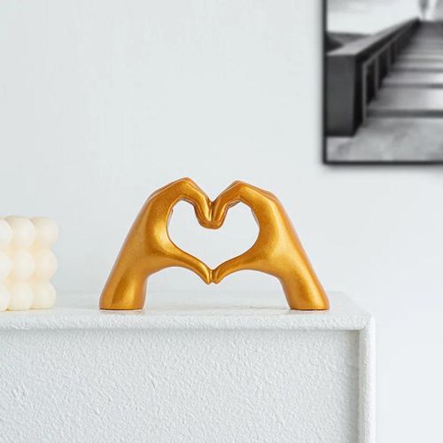 product_image_name-Generic-Ornements de geste en or écologique moderne en résine en forme de cœur Décoration pour la maison Artisanat d'art de luxe pour le bureau salon ou cadeau-1
