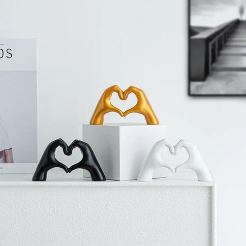 product_image_name-Generic-Ornements de geste en or écologique moderne en résine en forme de cœur Décoration pour la maison Artisanat d'art de luxe pour le bureau salon ou cadeau-4