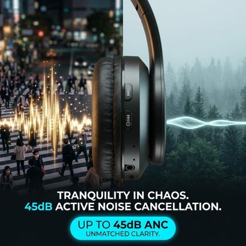 Generic Casque Bluetooth supra-auriculaire à éclairage RVB changeant de couleur — Noir - image 2