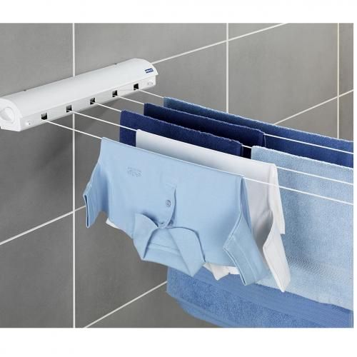 Corde à linge rétractable inox brillant 3m