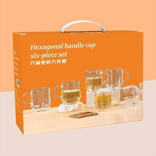 product_image_name-Generic-Set de 6 Tasses en Verre Hexagonales avec Poignée – Design Élégant et Résistant-3