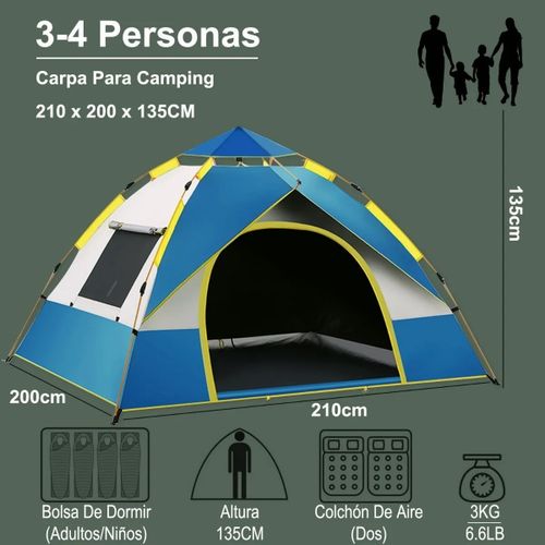 Tente de Camping Familiale Cabine Instantanée pour 8 Personnes
