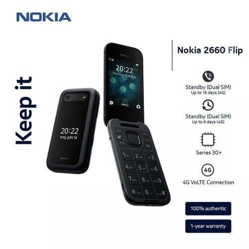 product_image_name-Origina-Nokia 2660 Flip 2.8'' 1450 mAh GSM Radio FM Double / Double SIM - Torche - Bleu-1