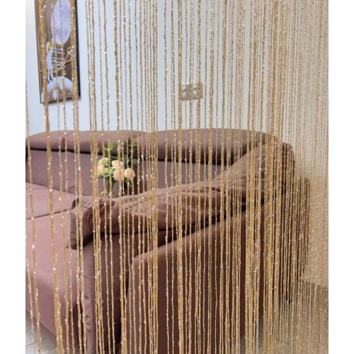 product_image_name-Generic-Écran de rideau linéaire droit argenté plat avec poche de tringle, rideau de fil fini pour salon, bureau, décoration de porte et cloison-1