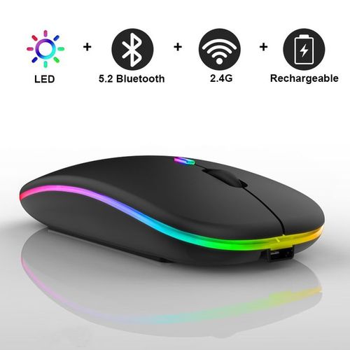 Souris Bluetooth, souris sans fil Bluetooth double mode (Bluetooth