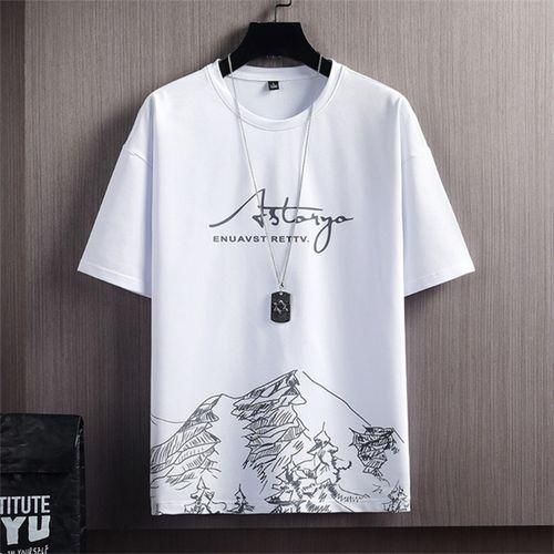 Fashion T Shirt Short Pour Homme Noir Blanc Prix pas cher