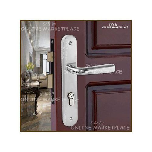 Generic Poignée De Porte + Serrure Encastrable + Canon Avec 5 Clés - Argent - image 4