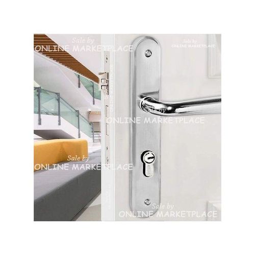 Generic Poignée De Porte + Serrure Encastrable + Canon Avec 5 Clés - Argent - image 5