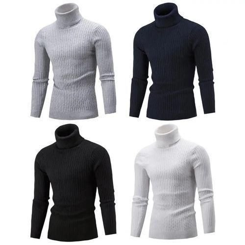 Fashion Pack 4 Pulls à Col Roulé Ajustés en Maille Côtelée - image 2