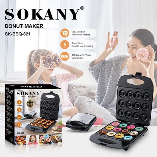 product_image_name-Sokany-Donut Maker SK-BBQ-821 1400W - 12 Trous-1