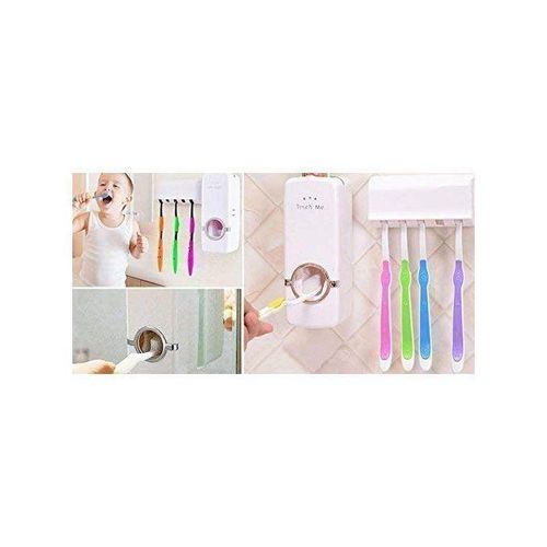 Generic Support Distributeur De Dentifrice Fixé Au Mur Et Porte-brosse à Dents - image 3