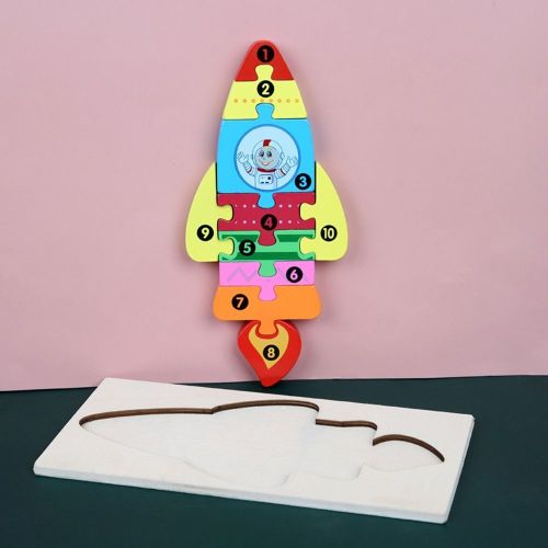 Generic Planche De Puzzle 3D En Bois Pour Enfants FUSEE - Prix pas cher