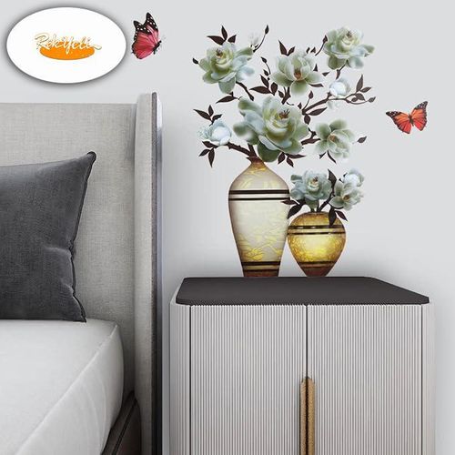 Generic Décoration Murale Auto-adhésive Pour Salon Et Bureau En 3D - Pot De Fleurs - image 2