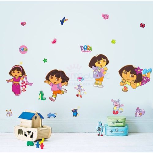 product_image_name-Generic-Dora  Autocollant Mural Vinyle - Rose / Noire-2