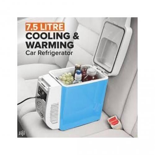 product_image_name-Generic-Mini Réfrigérateur de Voiture Portable 7,5L - Double Fonction : Refroidissement et Chauffage - Alimentation 12V Allume-cigar - Idéal pour Voyages, Sorties Plage et Camping - Bleu & Gris-1
