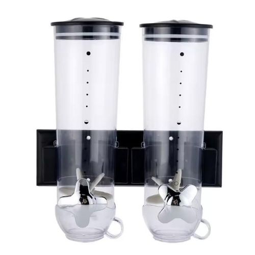 product_image_name-Generic-Distributeur de Céréales et Grains Double – 2 Cylindres de Distribution Transparents – Système Mural Gain de Place – Conservation Hermétique & Dosage Facile – Design Moderne pour Cuisine-4