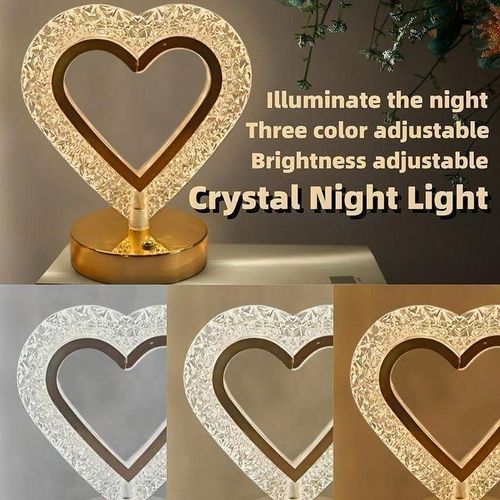 product_image_name-Generic-Magnifique Lampe de table LED moderne en cristal en forme de cœur-3