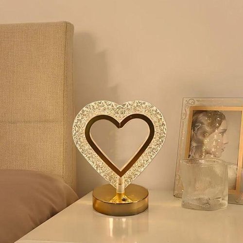 product_image_name-Generic-Magnifique Lampe de table LED moderne en cristal en forme de cœur-4