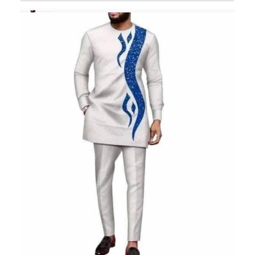 Fashion Ensemble Tunique  Manches longue  blanc brodé