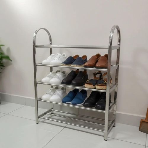 product_image_name-Generic-Étagère à Chaussures 4 Niveaux en Acier Inoxydable - Rangement Vertical Compact, Anti-Rouille, Capacité 16 Paires - Montage Facile Sans Outils-1