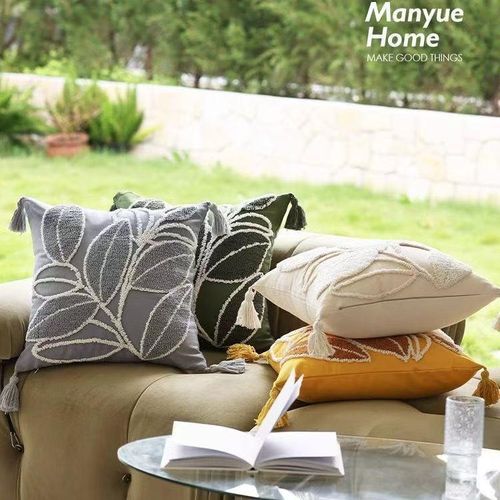 product_image_name-Generic-Pieces(4) Coussin de canapé Manyue Home Coussin Décoratif Motif Feuille KD4545-023-2