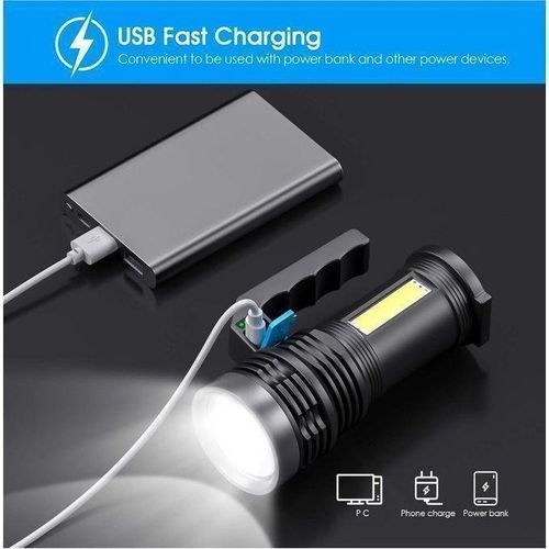 Generic Puissant Lampe Torche LED Rechargeable 4 Modes - image 4