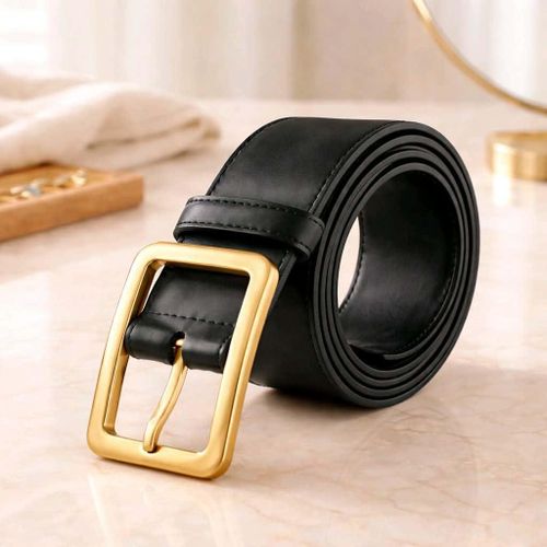 product_image_name-Generic-Ceinture classique  en, boucle fixe noire mate.- NOIR-1