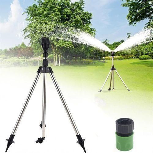 Arroseur Trépied Rotatif 360° En Acier Inoxydable - Arrosage Pelouse Et Jardin Jusqu'à 24m