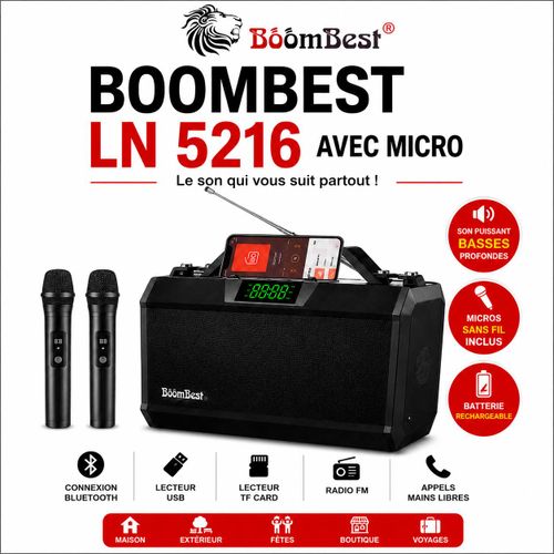 BoomBest Enceinte bluetooth ln 5216bt avec micro