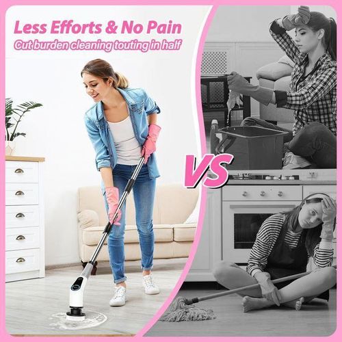 product_image_name-Generic-Brosse de nettoyage électrique, essoreuse portative, avec brosses interchangeables pour cuisine, salle de bain, carrelage, évier, sols et murs-4