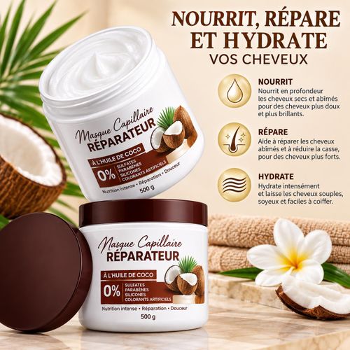 Generic Masque Capillaire Nourrissant à l’Huile de Coco – 500 g - image 3