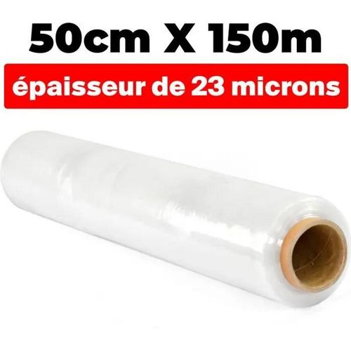 Generic Rouleau Film étirable Plastique Emballage Transparent Cellophane  50cmx150m - Prix pas cher