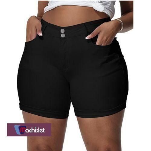 product_image_name-Machislet-Short en jean taille haute grande taille Machislet avec forte élasticité-1