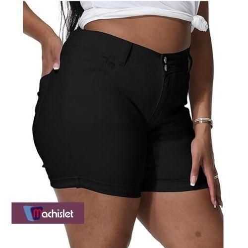 product_image_name-Machislet-Short en jean taille haute grande taille Machislet avec forte élasticité-4