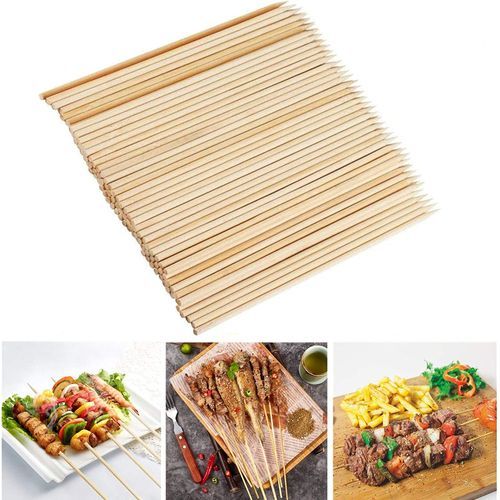 100 pique a brochette en bois bambou barbecue pas cher 