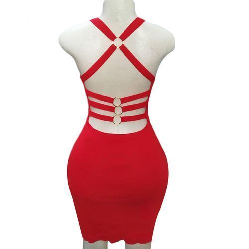 Fashion Robe Crayon Sexy Dos Nu Rouge Prix pas cher Jumia CI